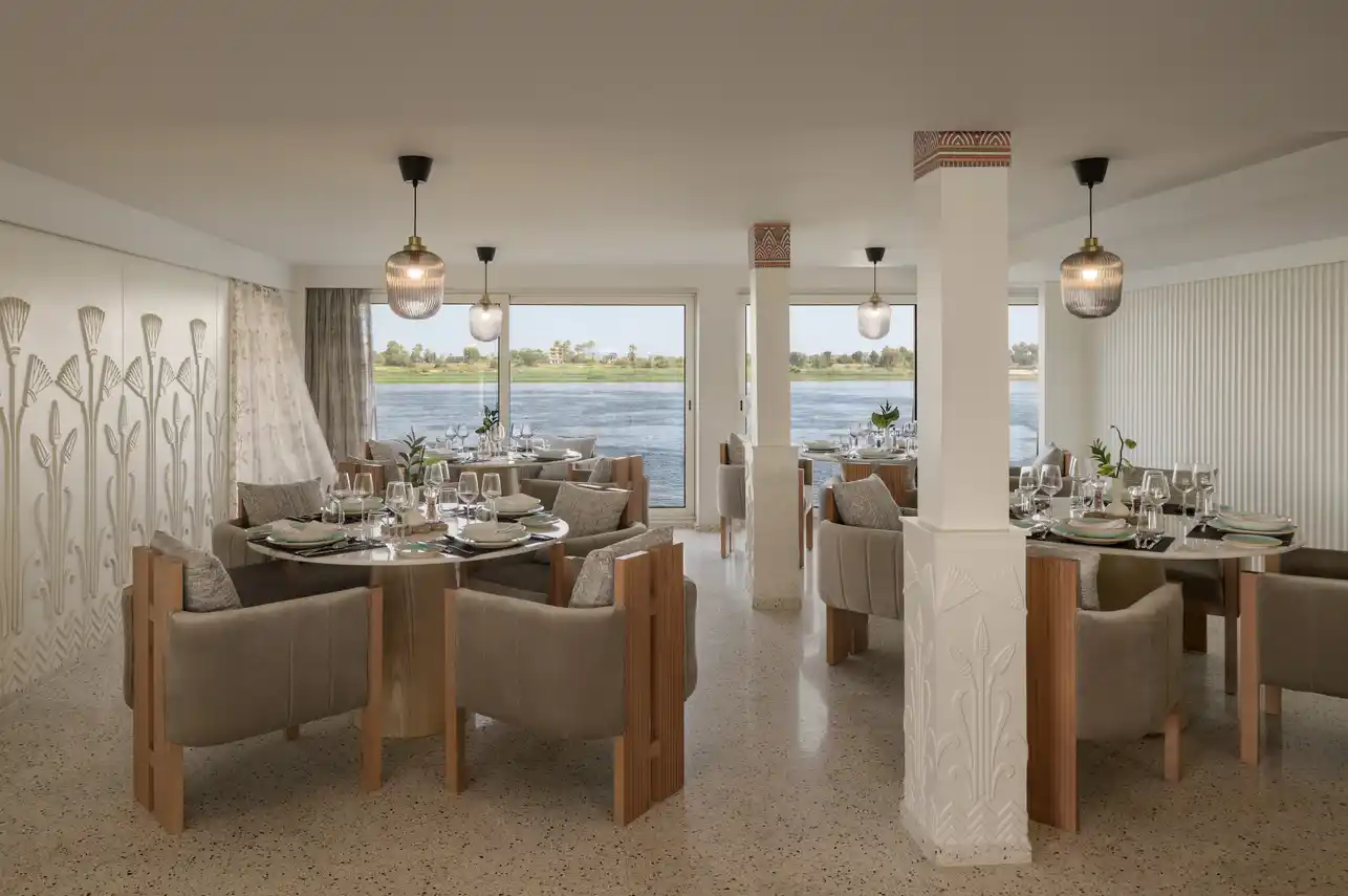 Restaurant aboard the MS Tamr Henna Nile Cruise Nile cruise